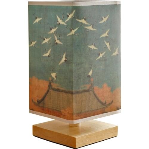 New Chinese Retro Night Light Bedroom Personality Bed Head Creative Solid Wood Warm Ancient Style Chinese Style Table Lamp