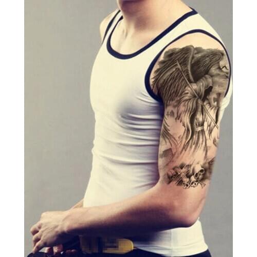 Wholesale Fashion Man Boys Cool Skull Death Waterproof Temporary Tattoo Arm Leg Body Art Makeup Tattoos Stickers