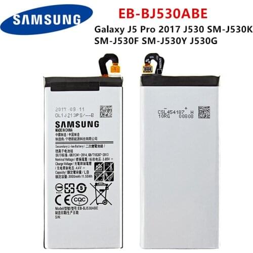 SAMSUNG Orginal EB-BJ530ABE 3000mAh Battery For Samsung Galaxy J5 Pro 2017 J530 SM-J530K SM-J530F SM-J530Y J530G Mobile Phone