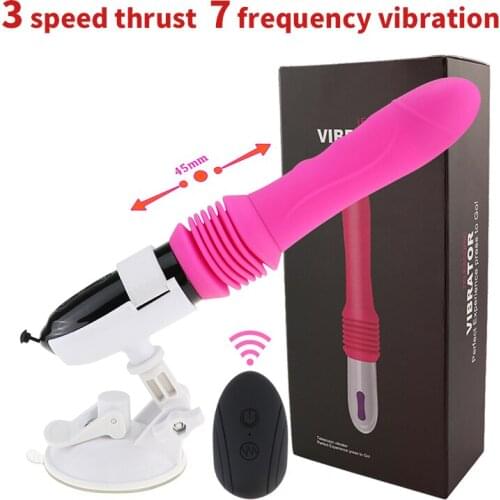 Sex Machine Gun Automatic Masturbation Women Dildo 7 Frequency Telescopic Vibrator Automatic G Spot Adult Hand-Free Suction Cup
