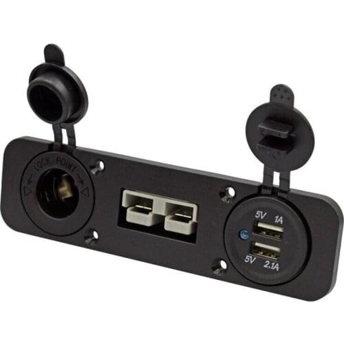 Flush Mount Anderson Plug Socket Double USB Charger Socket Panel for Caravan Camper Boat Truck