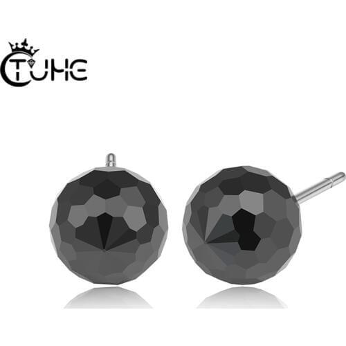 Black White Ball Stud Earrings Healthy Gift For Women Ceramic Needle Women Ceramic Earrings Fashion Jewelry