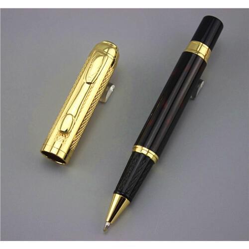 Hot Sale ballpoint pen Beautiful black Lacquered With Silver Trim Roller ball Pen On Promotion 005