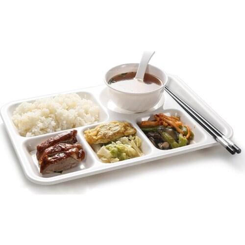 Food Grade Resin Divided Plate Anti-fall Fast Food Plate For School Canteen Shop Home Divided Tray For Fruit Nuts Candy Snacks