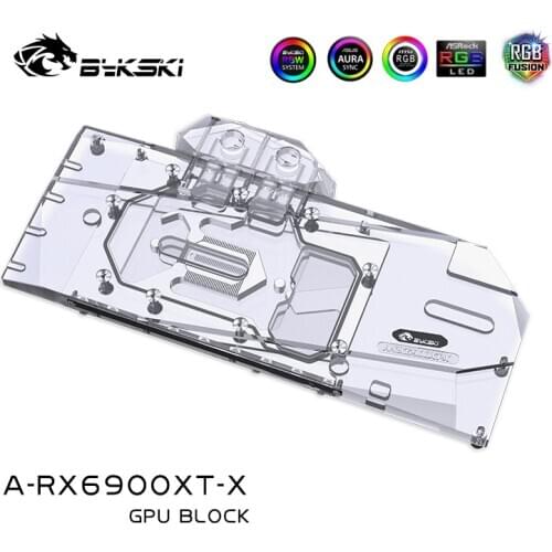 Bykski GPU Water Block For AMD Radeon RX6900XT 6800XT RDNA 2 Graphics Card Full Cover Support Motherboard Control,A-RX6900XT-X