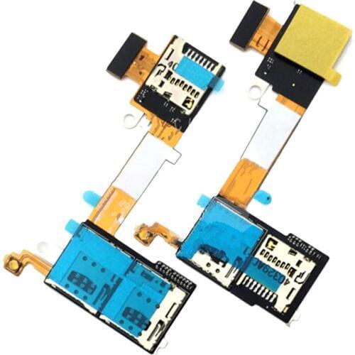 Weeten 2017 Slot+ Sim Card Slot PCB Flex Cable For Sony Xperia M2 Aqua S50H S50T D2303 D2305 D2306 Sim Card Reader TF Card