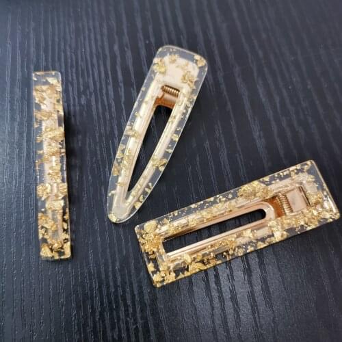 Korean Gold Silver Foil Hairpin Acetate Hair Clip Headwear For Women Girls Hair Accessories Barrettes Headband Hair Styling Tool