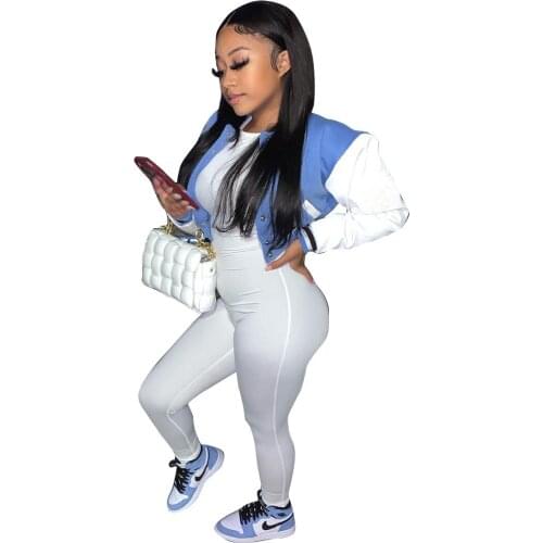 RStylish Autumn Patchwork Women 2021 High Street Hip Hop Long Sleeve Coat Baseball Uniforms Bomber Jackets