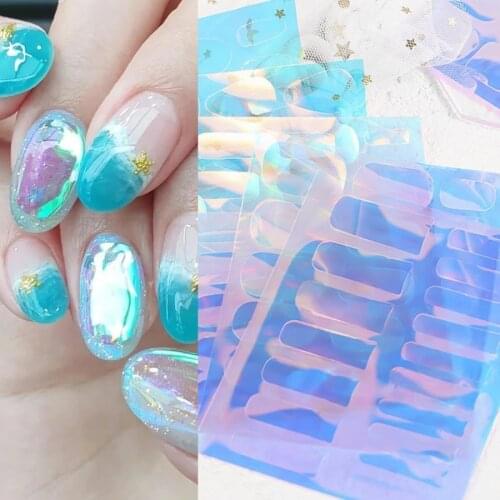 1pcs Ice Patch charms Nail Sticker nail art decorations Japanese Nail Art Ice Aurora Decals Korean Trendy Nails Design Manicure