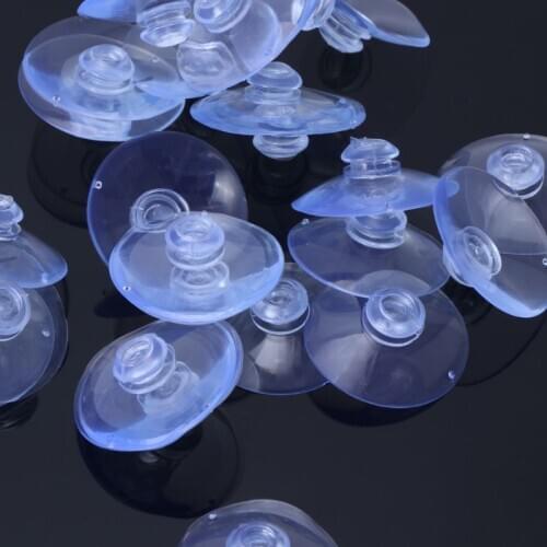 100Pcs DIY Clear 35mm Large Suction Cup Plastic Sucker Pads For Window Wall Hook