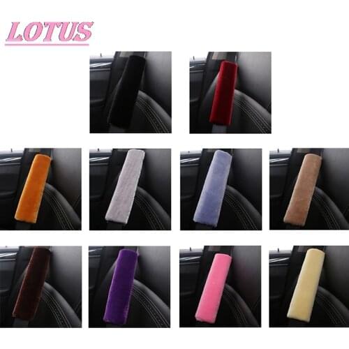 2pcs Car Seatbelt Cover Sheepskin Seat Belt Pillow Pad Seat belt Safety Strap