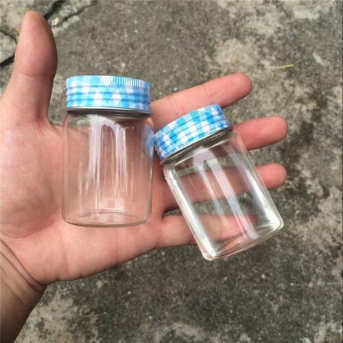 80ml Glass Storage Bottles Screw Aluminum Cap Silicone Stopper Empty Jars Sealed Bottles Liquid Jars Bottles 4 Color Cap 24pcs
