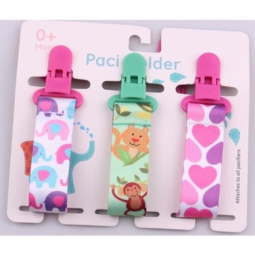 3PCS/Set Baby Pacifier Clip Chain New Baby Dummy Pacifier Soother Nipple Chain Clip Buckle Anti-out Clip Holder Anti-Drop Hanger