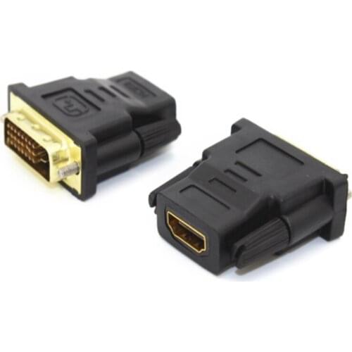 Adapter,Durable DVI to HDMI-compatible Adapter DVI D 24+1 Male to HDMI-compatible Female Cable Connector Converter