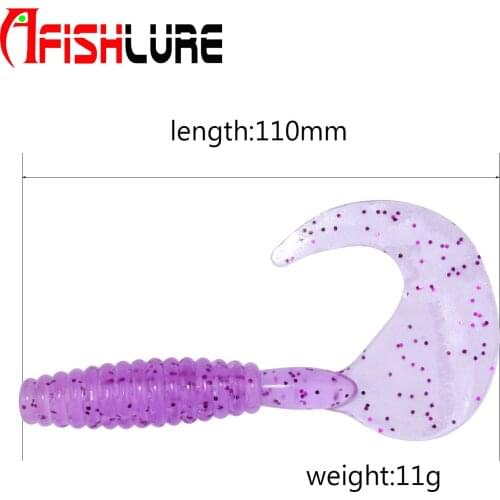 AR05 Wholesale Curled Tail Soft Lure 105mm 12g 3pcs/bag Big Tail Soft Fishing Lure
