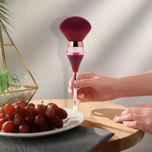 Wine Glasses Loose Powder Brush Makeup Brushes Red Wine Cup Shape Soft Hair Cosmetic Brush Big Powder Brush Beauty Makeup Tools