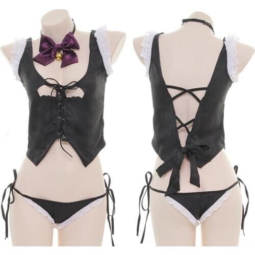 Black Floral Lace Lingerie Set Erotic Bodysuit Sets Women Bra And Panty Sexy Costumes Transparent Female Briefs Underwear