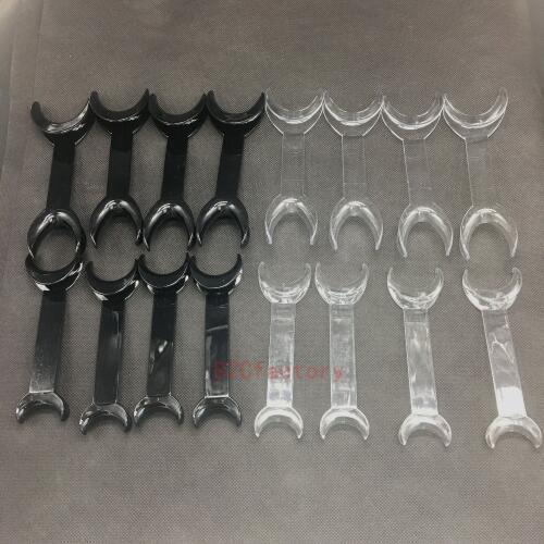 Black / WhiteDental Double-headed T-Shape Intraoral Cheek Lip Retractor Dental Intraoral Mouth Expanders