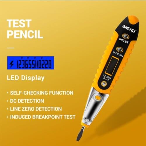 GXMA Contact Tester Pen 12-250V AC Voltage Detectors Tester Meter Volt Current Electric Test Pencil