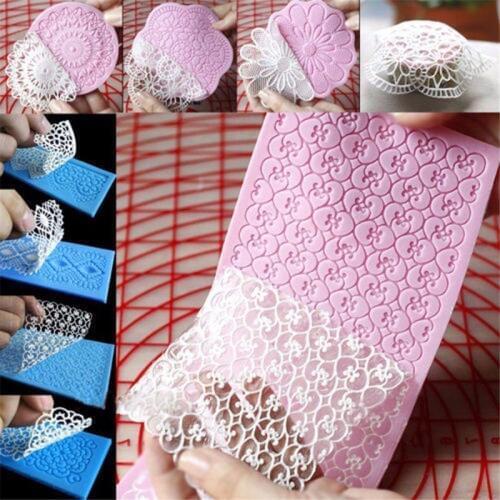 European Lace Jewellery Wedding Cake Silicone Beautiful Lace Fondant Mold Mousse Sugar Craft Icing Mat Pad Pastry Baking Pad