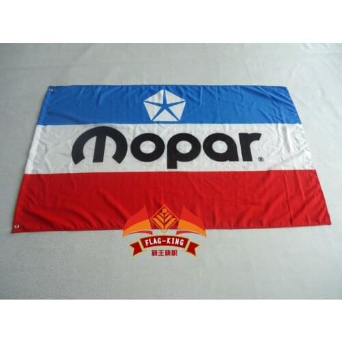 For MOPAR RED WHITE BLUE Flag 3x5 FT Banner 100D Polyester Flag Brass Grommets