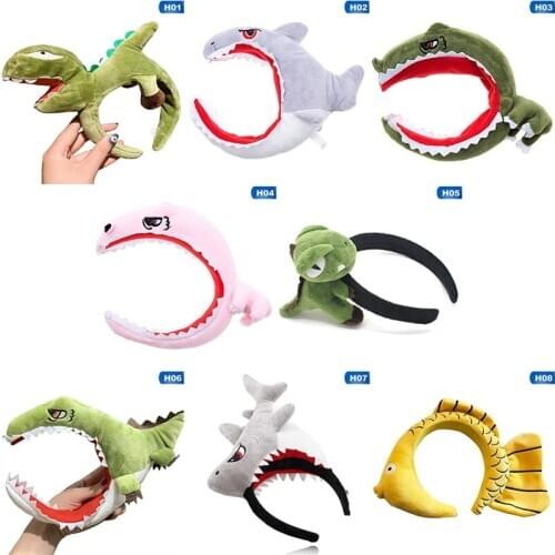 Hot new cartoon headband shark dinosaur headband animal funny face wash headband hair accessories Korea jewelry