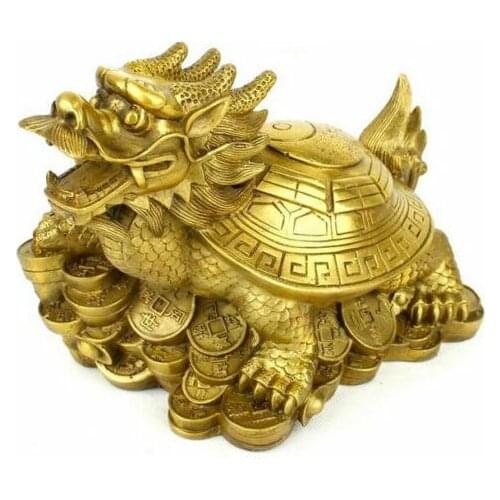 China new Pure brass lucky feng shui and furnishing articles dragon turtle