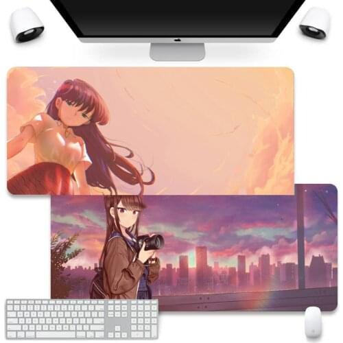 Komi Can't Communicate Laptop Gaming Mice Mousepad Mouse Pad Company XL Large Keyboard PC Desk Mat Takuo Anti-Slip Comfort Pad