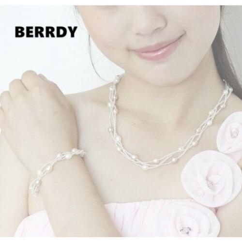 REAL PEARL Fashion Natural Freshwater Pearl Jewelry Set Necklace Bracelet Earrings Set with AAA Nice Quality Pearl Grade