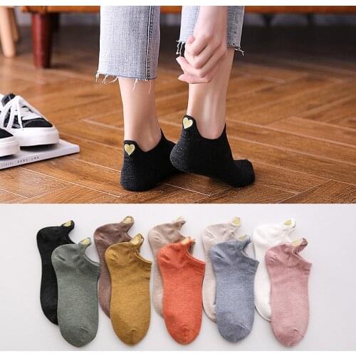 Hot Sale Heart-shaped Cute College Fresh Womens Socks Soft Spring and Autumn Cotton Socks Socks Womens Socks