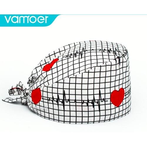 Nurse medical work hat High Quality cartoon Animal printing Elastic Scrub hat pet shop spa work hat beauty salon cute Scrub Cap