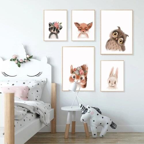 Bear Fox Lion Owl Raccoon Squirrel Dream Quotes Nordic Posters And Prints Wall Art Canvas Painting Wall Pictures Kids Room Decor