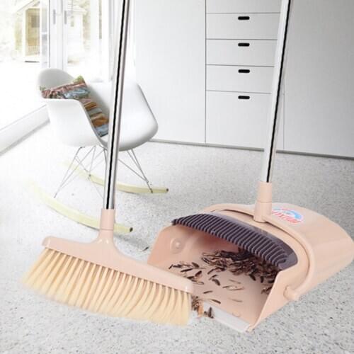 Broom Dustpan Suit Household Windproof Scraper Dustpan Detachable Long Handle Non-stick Hair Broom Dust Pan Cleaning Tools Set
