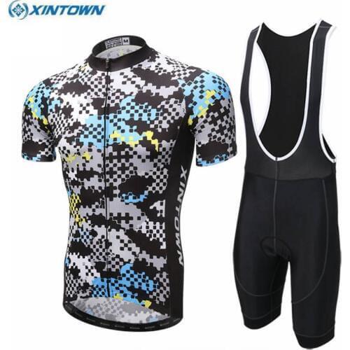 XINTOWN Men Cycling Jersey Cycling Clothing maillot ciclismo roupa ciclismo camouflage Shirt Outdoor MTB Bib Shorts cycling set