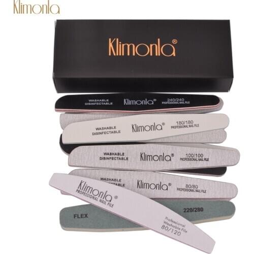 5 Set Professional Nail File Kit Colorful Acrylic Or Sponge Style Gel Washable Sanding Files Manicure Tools With Black Box 12Pcs