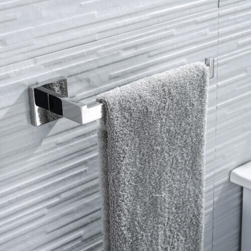 Towel Rack Square Single Rod Wall Mounted Household Towel Bar Towel Holder Towel Hanger for Hotel Home Bathroom