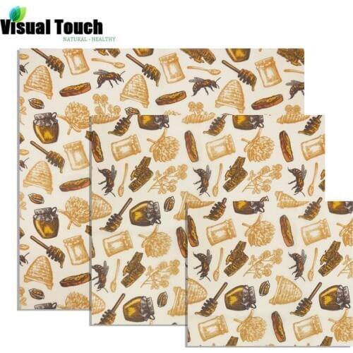 Visual Touch Bread Wraps beeswax wrappers Food Wraps Sandwich Bag Cheese Fruit Bread Snacks Onion Wrap Honey stick Organic