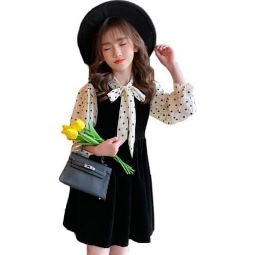 Girls Clothes Dot Blouse + Dress Clothing For Girls Casual Style Clothes Girl Spring Autumn Childrens Clothes Girl