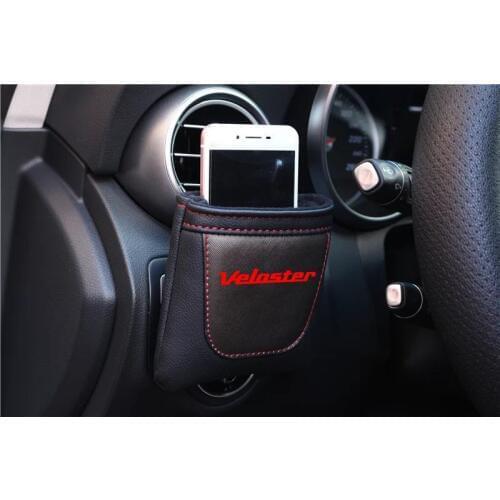 Pu Leather Bag For Hyundai Veloster Clip on Air Outlet Car Air Vent Stow Tidy Storage Car Phone Holder