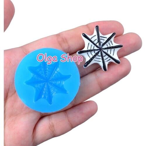 PYL356 28.4mm x 30.5mm Cobweb Silicone Mold Fondant Cake Decoration Candy Resin Clay Earrings Necklace Craft Soap Candle