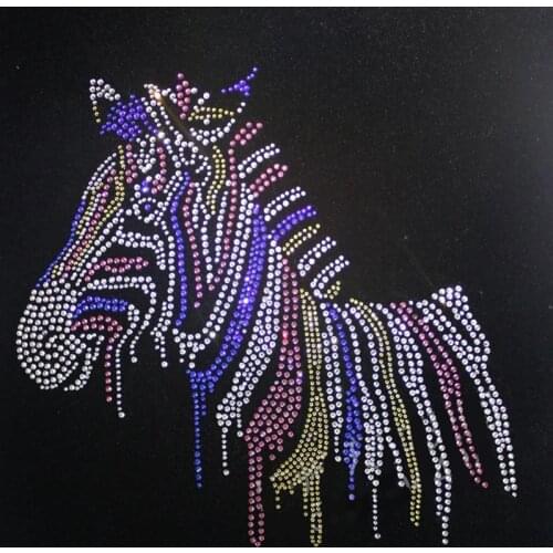 Zebra Hot Picture Clothes Hot Rhinestone Pattern Sticker Rhinestone Finished Picture Clothing Accessories DIY Jewelry