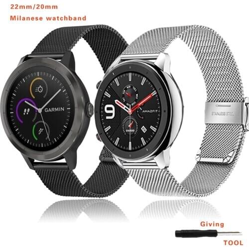 Strap For Amazfit GTR Strap Band For Xiaomi Amazfit GTR GTS Bracelet 42mm 47mm Metal Milanese Watchband Smart watch Accessaries