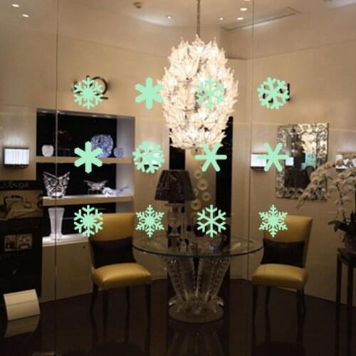 Christmas Luminous Wall Sticker Noctilucent Xmas Tree Sticker Fluorescent Deer Snowflake Decal Bedroom Ceiling Decor for Party