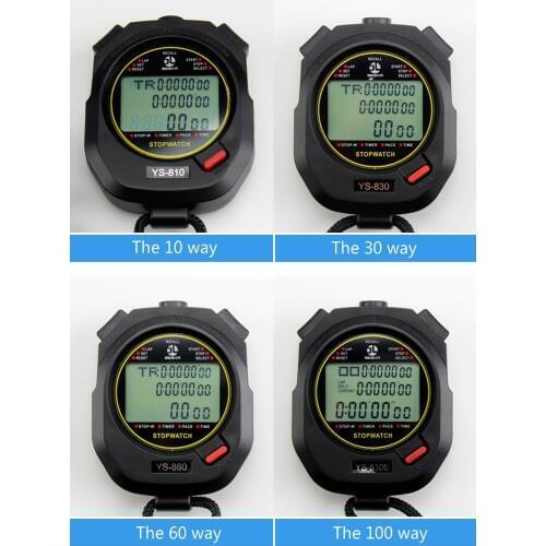 Stopwatch timer, referee sports fitness electronic stopwatch, countdown timer. 10/30/60/100 road