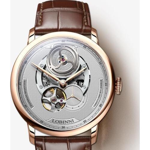 Switzerland Luxury Brand LOBINNI Top Japan Import Auto Mechanical Mens Watches Sapphire 50M Waterproof relogio Clock L16020