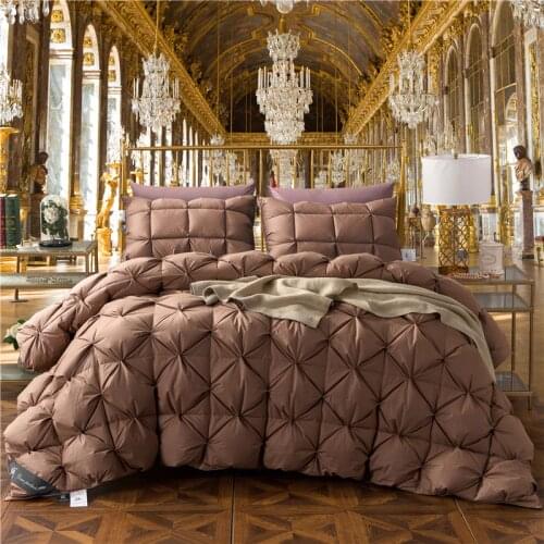 2017King Queen Twin size 100% Goose Down Soft Duvet Throw Blanket Comforter Bedding Filler Bread Shape Quilt for Kids Adults
