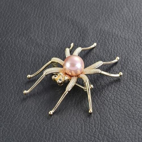 Steampunk Rhinestone Pin Spider Brooches for Women Men Gothic Brooch Spider Pin Halloween Costume Accessories Insect Bug Jewelry