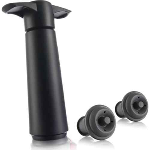 1 Set Wine Saver Vacuum Bottle Stopper Set 1 Pump+2 Caps Sealing Preserver Wine Drinks Bottle Hat Caps Silicone Wine Stoppers