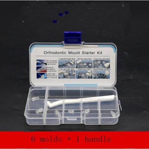 Free Shipping Dental Mini Orthodontic Accessories Injection Mould Ortho Lingual Button 1 Handle+6 Mould/set Dentistry Product