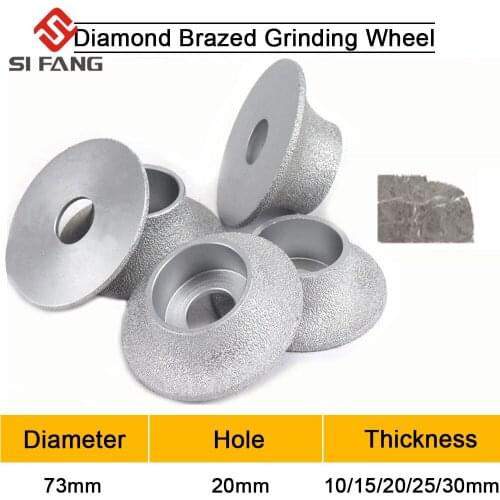 1pc 10-30mm Vacuum Brazed Diamond Grinding Wheel For Marble Ceramic Stone Dia 3inch/75mm Grinding Disc